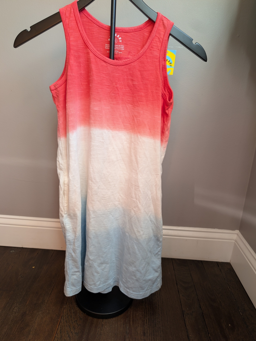 Primary Coral to Light Blue Ombre Tank Dress